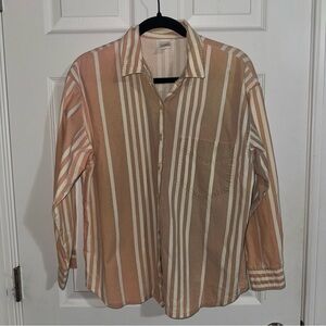 Jantzen Vintage Striped Shirt in Peach and Tan
